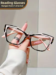 Reading Glasses, Reading Eyeglasses, Blue Light Blocking Style For Women, Men's Cat Eye Reading Glasses +1.0 to +4.0 Diopter Full Rim Design Eyeglass Frames, Metal Hinges, Durable Polycarbonate Lens, Comfortable Fit for Reading, Computer Use