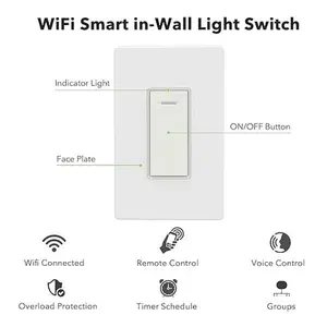 BN-LINK Smart Light Switch with Timer Function, Single Pole, 2.4GHz Wi-Fi in-Wall Switch, Neutral Wire Required, Compatible with Alexa and Google Assistant, No Hub Required,   in-Wall Timer Switch electrical safety smart plug echo dot versatile gear