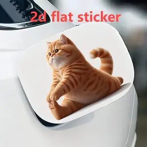 1PC For Car Fuel Caps, Bodies, Soft Orange Cat Lazing in Fuel Cap Decor, Turn Your Ride into Lazy Healing Vibe, Carry Relaxed Soft Cute Presence of "Orange Cat Owner Lazing & Slacking in Fuel Cap" on Trips