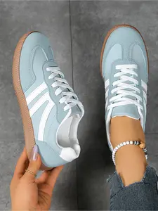 Comfortable Lightweight Retro Fashion Versatile Women Athletic Walking Shoes Spring Autumn Casual Suede PU Leather Sneakers Sports Shoes For Daily Outdoor Walking Casual Wear Womens Daily Walking Footwear Trainer