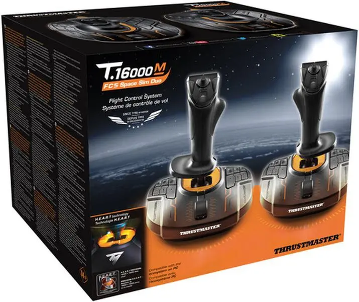 Gaming Controller - Thrustmaster T16000M Space Sim Duo Joystick, 32 Action Buttons, Detachable, Fully Ambidextrous, Ergonomic, Precise for PC & Console Accessories with Outstanding Space Simulation Experience