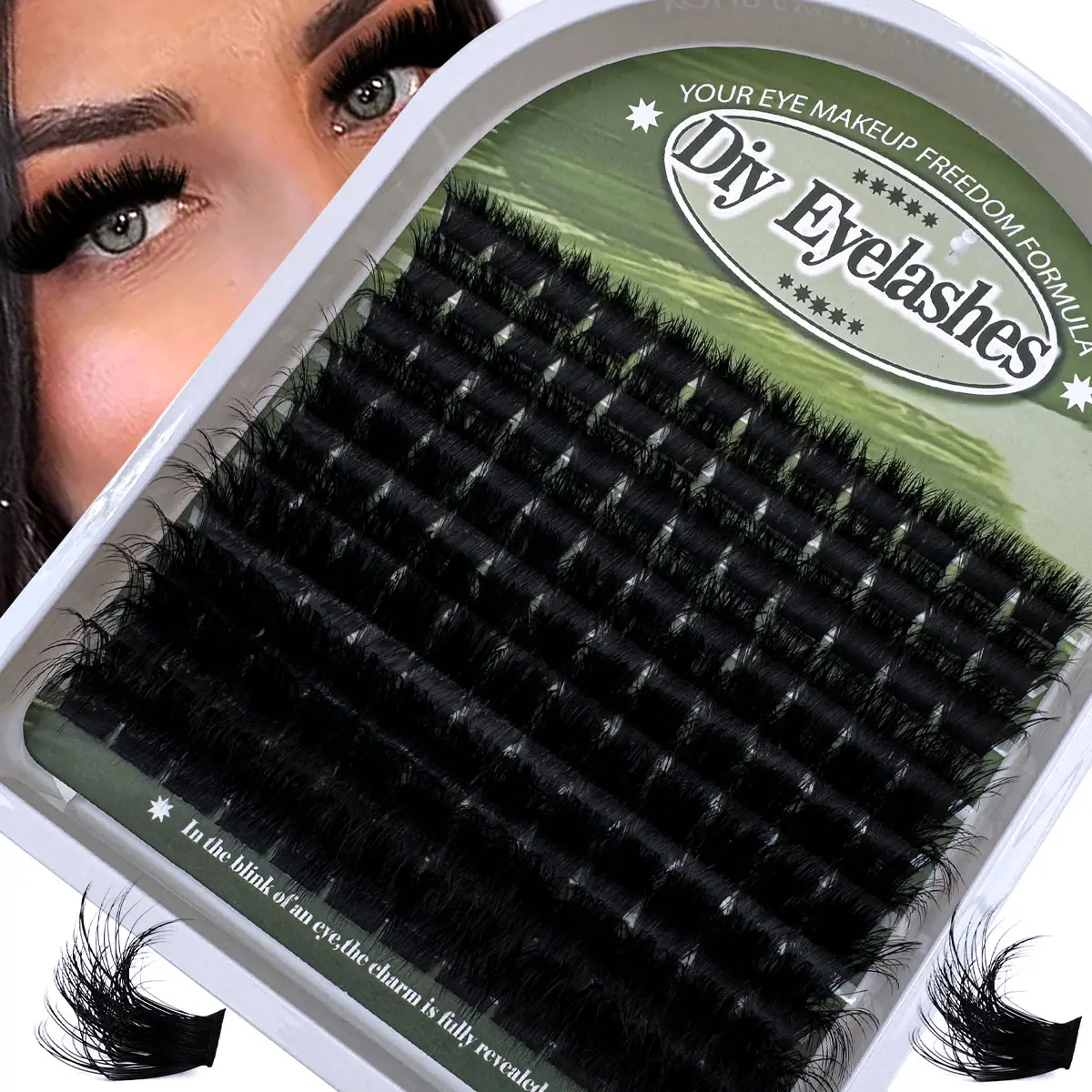 200D/180D/160D/100D/80/50D Fluffy Eyelash Clusters Set, Thick Single Cosmetic False Lashes, DIY Cluster Lash, D Curl 8-16mm, Daily Makeup, Wedding, Party, Halloween, Eyelash Extension