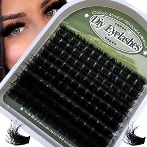 200D/180D/160D/100D/80/50D Fluffy Eyelash Clusters Set, Thick Single False Lashes, DIY Cluster Lash, D Curl 8-16mm, Daily Makeup, Wedding, Party, Halloween, Eyelash Extension