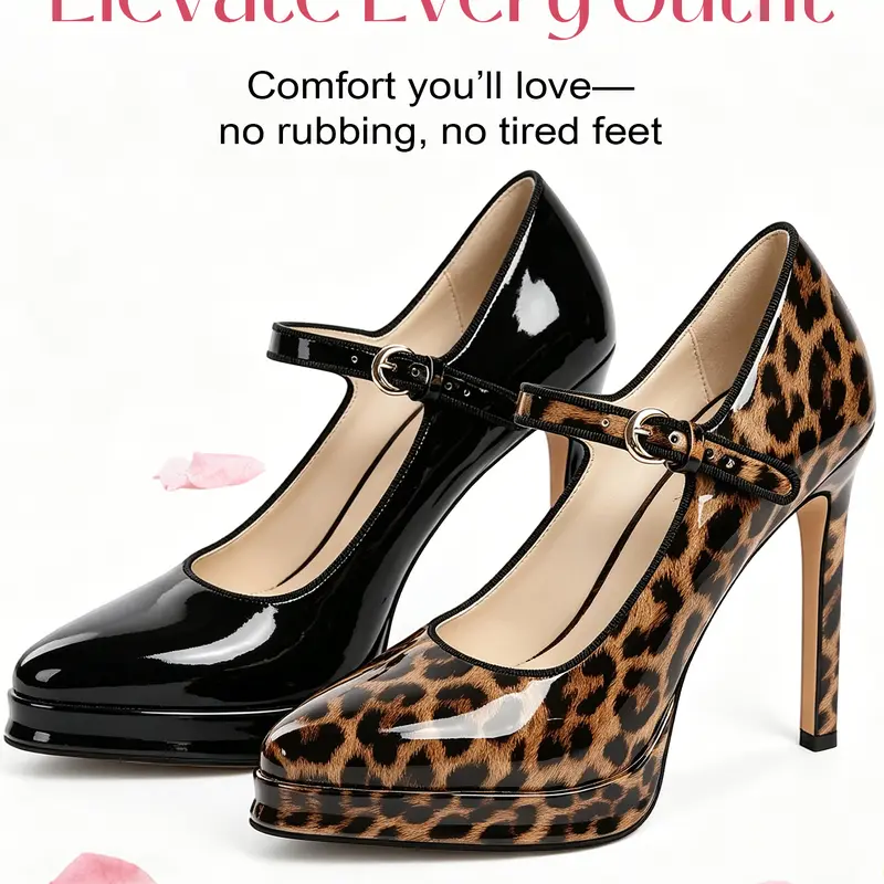 【BackToSchool】Zamikoo Women’s Elegant Fashion Footwear - Pointed Toe Stiletto, Adjustable Ankle Strap, Slim Heeled Platform Pumps for Parties, Night Outs (Mother’s Day Gift Option)
