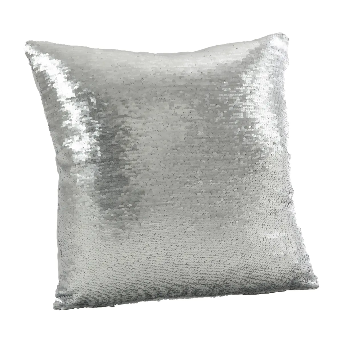 SARO 18-in Square Sirun Sequin Mermaid Design Down-Filled Throw Pillow, White Sequin Fabric for Home, Room, House & Whimsical Home Decor