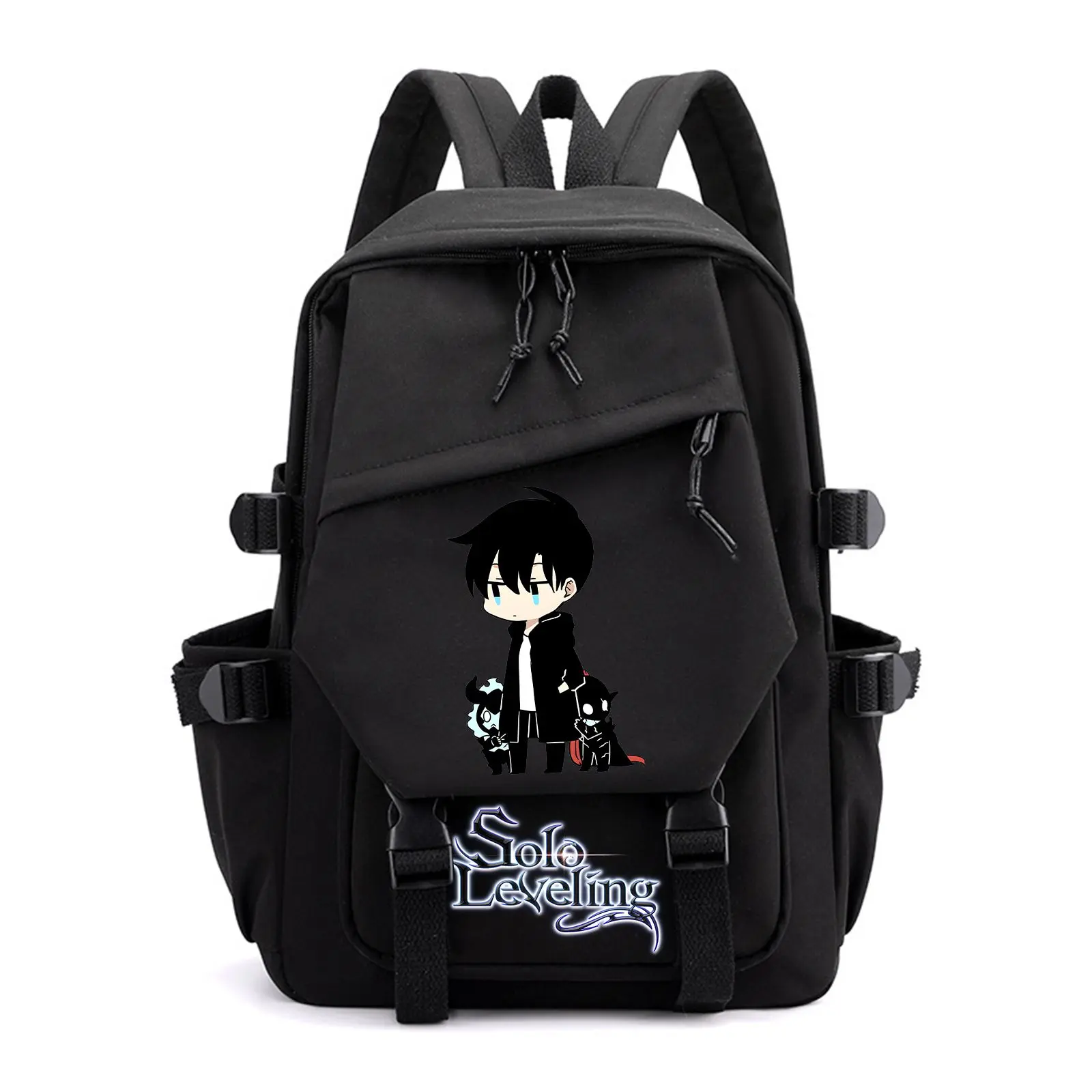 Viral TikTok Solo Leveling Anime Backpack 2025! Full-Print Design + 17" Laptop Compartment  Waterproof & 3 Quick-Access Pockets for School/Con/Travel, Anime Themed Gifts