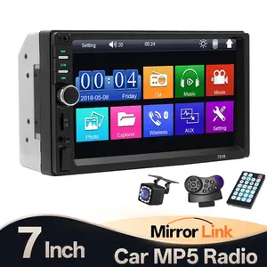 7 Inch 2din Car Multimedia Mp5 Player, HD Touchscreen Bluetooth-compatible Car Audio, Supports 12V Fm Radio, Aux, TF Card, USB, Phone Connect