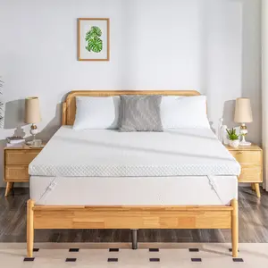 Ego White Topper, Gel Memory Foam Mattress Topper for Cooling Sleep，Removable Fitted Cover Ventilated Design,2、3、4inch TwinXL Full Queen King Calking