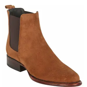 Mens Suede Chelsea Boots Cognac R Toe