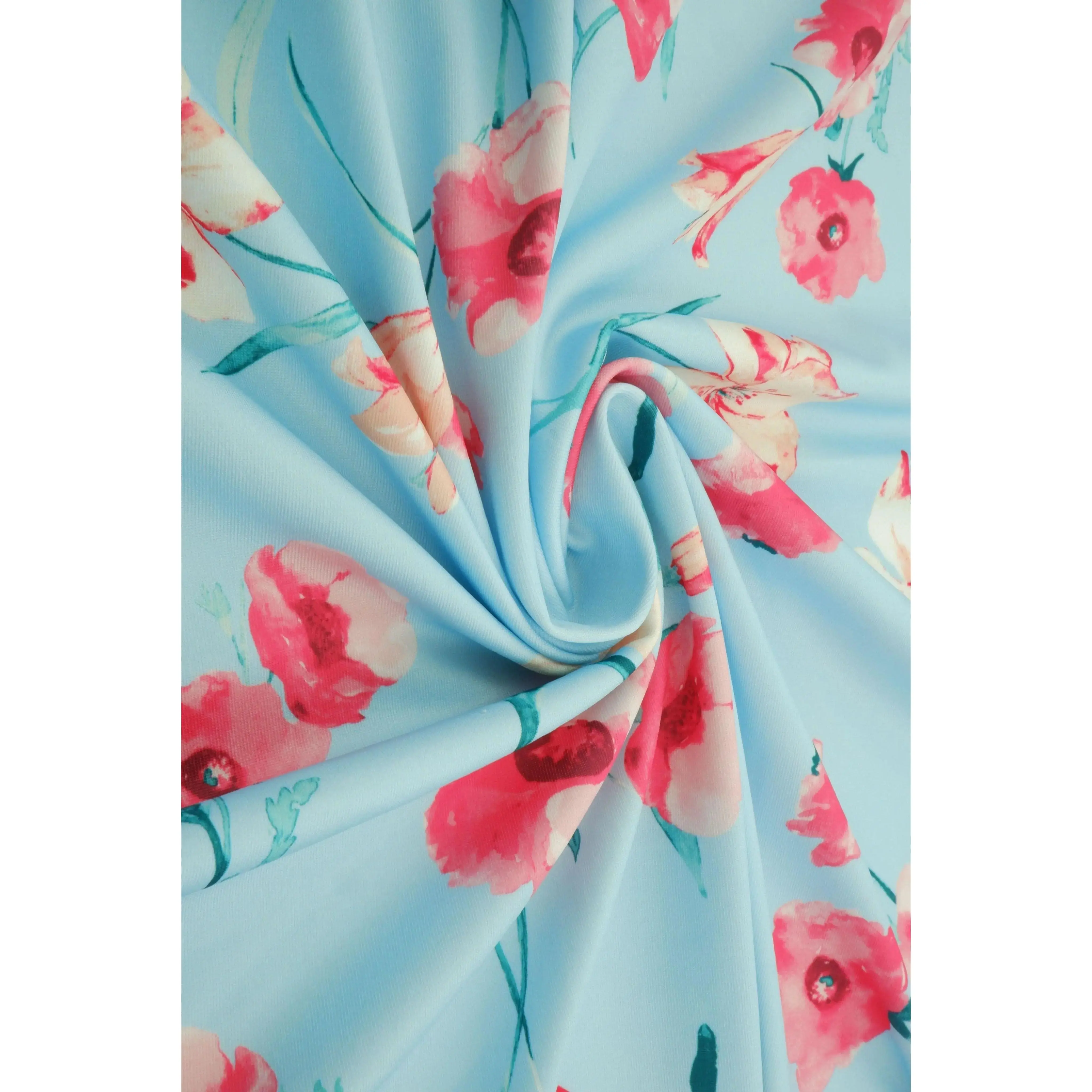 Lightweight Digital Floral DTY Stretch Knit Fabric 58/60 Inch Wide for Dresses & Crafts