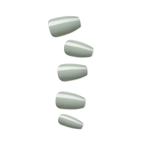 Impress Color No Glue Fake Press On Nails - Going Green Coffin | Solid, Green, Medium, Coffin, Manicure