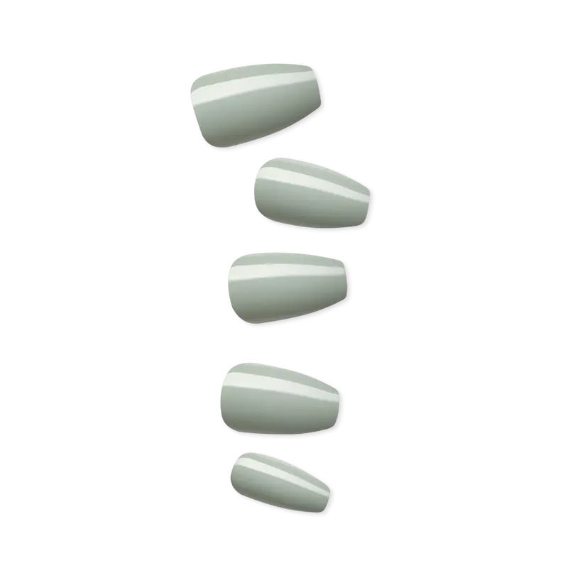 Impress Color No Glue Fake Press On Nails - Going Green Coffin | Solid, Green, Medium, Coffin, Manicure