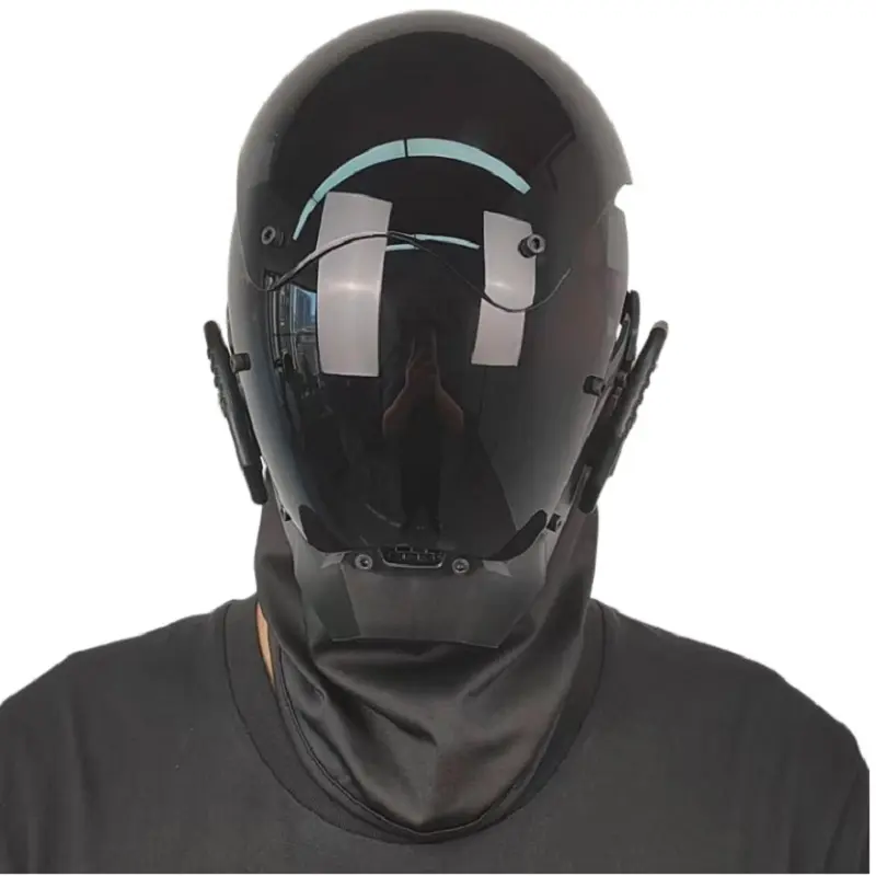 Full-Face Cyberpunk Mask, Unisex Plastic Face Cover with Mechanical Design for Halloween, Role Play & All Seasons, Cyberpunk Enthusiasts, Cool Style, Fashion Unisex, Adult, Outdoor, Halloween Sports, Others