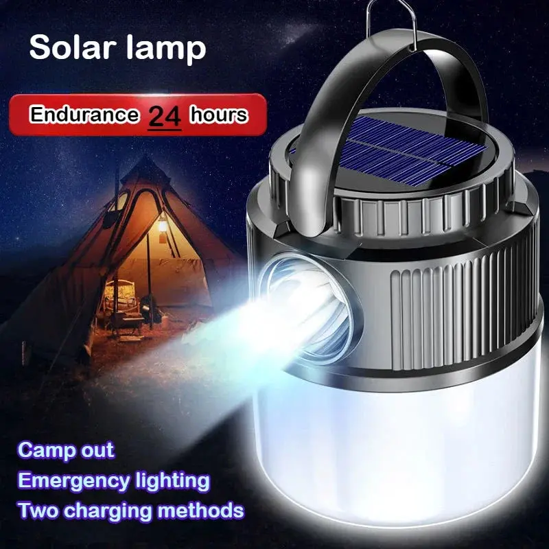Solar Power Lantern Ultra-Bright Rechargeable LED Camping Light Outdoor Emergency