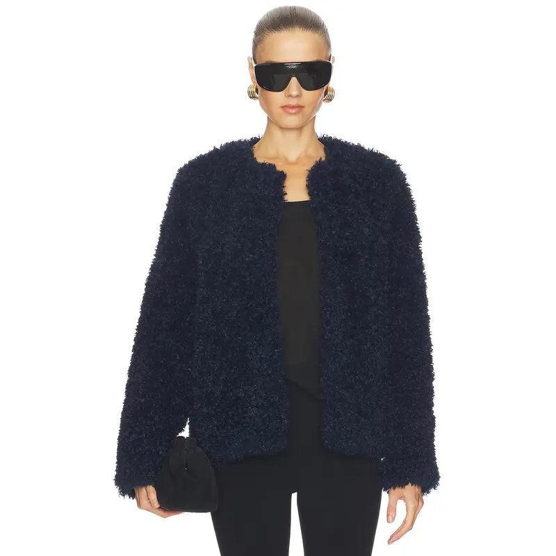 ALIGNE Francie Faux Shearling Jacket in Navy