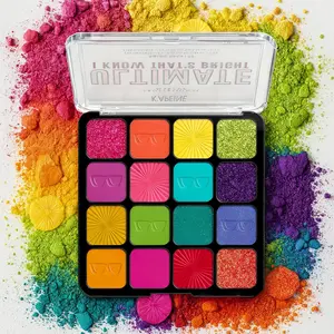 K'apeine 16 Color Shimmer Glitter Eyeshadow Palette, Glam Pack Glitter, Ultimate Metallic Highlighter, Long-Lasting Highly Pigmented Shades, Perfect for Festivals and Parties, Ideal for festive and party makeup looks