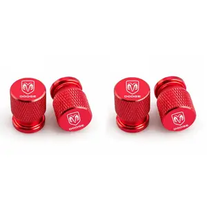 Car Wheel Tire Valve Caps, Tyre Stem Covers, Airdust Waterproof, for Dodge Durango, Hornet, Charger, Daytona, Challenger, Srt Hellcat, RAM Journey
