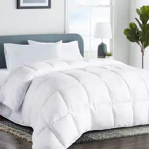 Premium California King Size Comforter, All-Season Quilted Down Alternative Duvet Insert, Luxury Hotel GentleSoft Comforter with Anti-Clump Tech & 8 Tabs - Reversible - White 96x104 inches