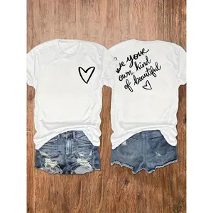 Soft Print T-Shirt - Be Your Own Kind of Beautiful Women's Casual Round Neck, Short Sleeve Top - Machine Washable, Perfect for Vacation