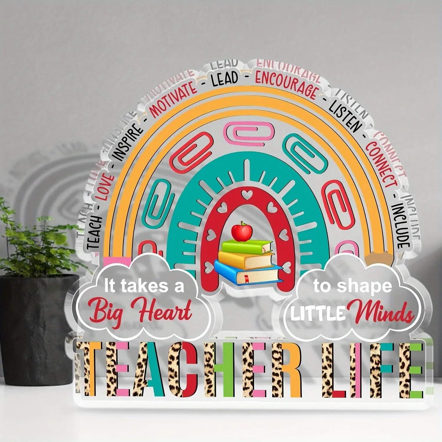 Teacher Appreciation Gift, Acrylic Plaque Sign, Personalized Plaque, Inspirational Teacher Desk Decor, Acrylic Desktop Sign, Graduation Birthday Gifts, Retirement Gifts for Teachers Managers Coach, Home Office Decor, Acrylic Desktop Decoration
