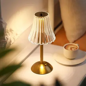 Vintage Crystal LED Desk Lamp, Decorative Atmosphere Lamp, Ambient Lights, Adjustable Leds, Adjustable Three-Color Light USB Rechargeable, Home Bedroom Living Room Office Reading Relaxation Decor