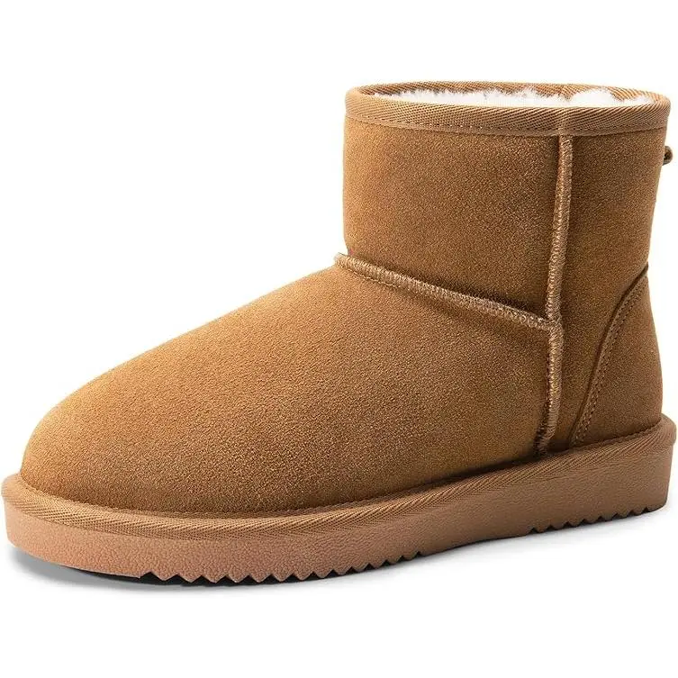 Dream Pairs FuzzyClassic Ⅱ Low Ankle Snow Boots – Genuine Suede, Water-Resistant, Memory-Foam, Anti-Slip Sole Dream Pairs FuzzyClassic Ⅱ Low Ankle Snow Boots – Genuine Suede, Water-Resistant, Memory-Foam, Anti-Slip Sole