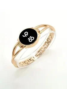 Lady LED Fashion Watch Touchscreen Women's Steel Band Electronic Student Wristlet Watch Simple Style Watch, Trendy Timepiece, Durable Watch, Lightweight Watch, Fashionable Stylish Watch, Smart Watch