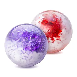 2 piece set (red and purple) Glitter Crystal Stress Relief Ball, SlowRebound Squeeze Toy, Anxiety ReliefSensory Toy, Holiday Gift, Office Desk Decor