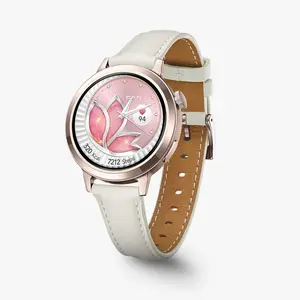 FANY Luna Smartwatch for Women AMOLED Display 110+ Sport Modes Fitness Tracker Heart Rate Sleep SpO2 Monitor 7-Day Battery Water Resistant Free App Round Watch Ultra-Sleek Lightweight Wearable Smartphone ,summervibes Wristwatch outdo multifunctional smart