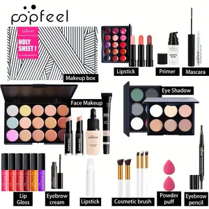 Makeup Kit For Women Full Kit Eyeshadow Eyeliner lipgloss, Lipstick Makeup brushes Mascara Eyebrow pencil Concealer Face Powder Primer make up Set For Girls Beginners Foundation Cosmetic