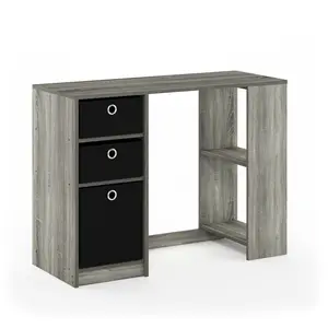 This French Oak JAYA Desk is a solid pick if you need a 39.4-inch desk, a bookshelf and drawer bins, and a streamlined design that keeps a dorm, bedroom, or home office feeling organized., All-In-One Desks, Compact Cabinet Desks
