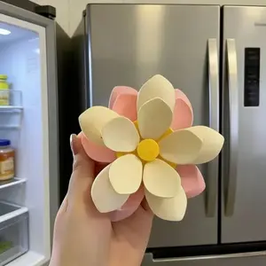 Fridge Magnetic Chip Clips (10 Bag Clips + 1 Magnetic Base) Cute Food Sealing Clips - Lotus Bag Clips for Snack, Bread & Pet Food Storage, Fridge Organizer & Kitchen Decor Gift tiktokshopspringglowup