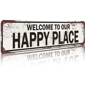 Vintage Rustic Farmhouse Metal Sign - 16x4 Inch Aluminum Wall Decor, Gender-Neutral Decorative Country Farm-Themed Home Sign for Entryway Decor, Living Room, Country Home Signs