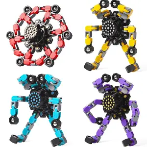 Transformable Fidget Spinners Toys 4 Pcs for Kids and Adults Stress Relief Sensory Toys for Boys and Girls Age 8-13 Fingertip Gyros Easter Party Favors Birthday Gifts for Teens Travel Toys