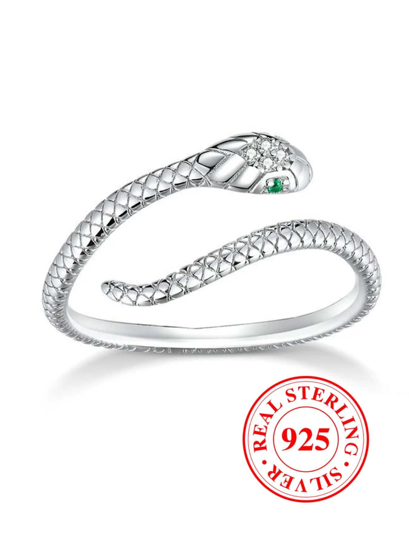 S925 Sterling Silver Snake Ring Adjustable Rings, Acquired Style Ring, Unique Rings, Casual Jewelry Gift for Women & Girls Adjustable Size, Perfect for Daily Wear & Party