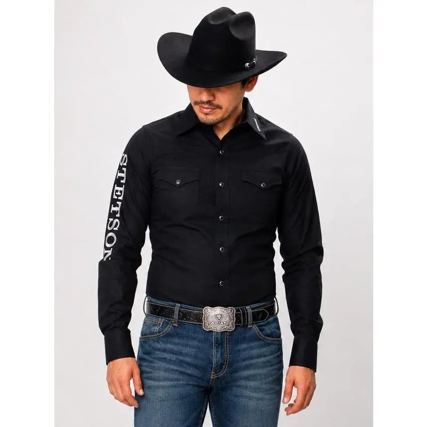Stetson Men's Logo Western Long Sleeve Shirt – Modern Fit