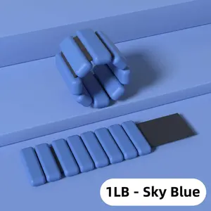 1LB Sky Blue Adjustable Wrist Weights, Wearable Weighted Bracelets for Yoga, Running, Fitness & Strength Training