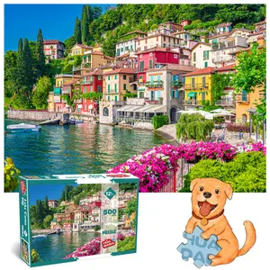 HUADADA 500 adult puzzle game "Lake Komo", holiday gift home decoration, family games, grandparents brainstorming
