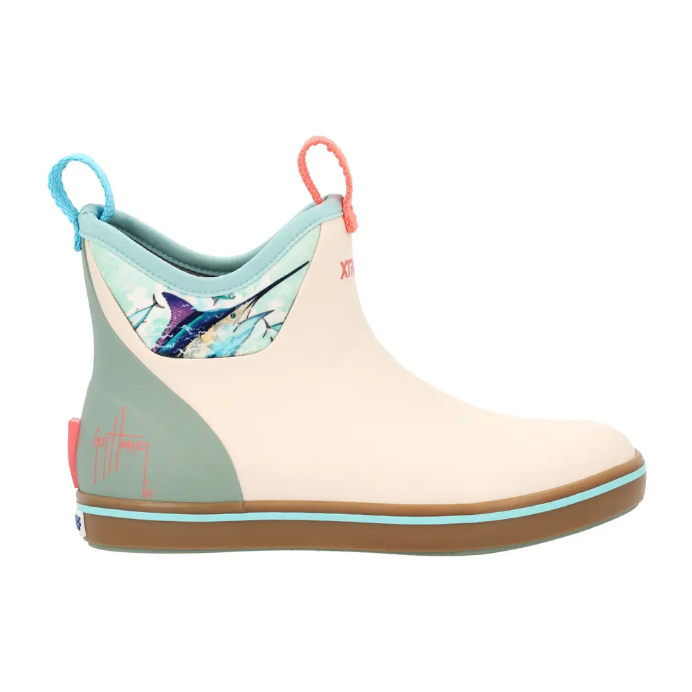 Xtratuf Womens Guy Harvey Ankle Deck Pull On Casual Boots  - Off White