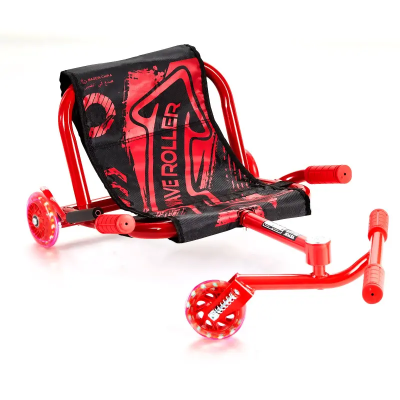 【DealsForYouDays】VEVOR Ride on Scooter, Load Capacity of 132 lbs, Swing Side-to-Side for Amazing Ride Powered by Zig-Zag Motion, Ride on Drifting Toy for Ages 4+, Rides on Any Hard Surface for Indoor & Outdoor, Red Adjustable Length Sturdy Frame
