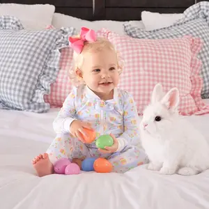 Hop Into Easter Pink Zip Sleeper - Cute Bunny Pajamas for Baby & Toddler Girls