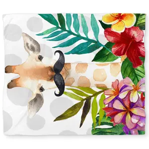Begin Home Decor C1DCKSW0N10309 Exotic Giraffe Beige King Size Duvet Cover - Unique Home Decor Accent