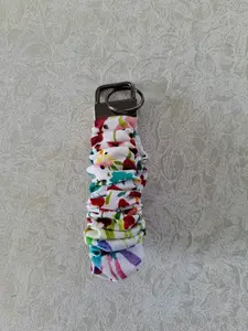 Floral Scrunchie Wristlet Keychain
