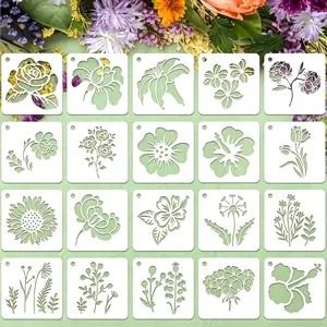 Multipurpose Floral Craft Stencils Set Size Layering Templates DIY Art Supplies for Wall Decor Scrapbook Painting Embossing Work
