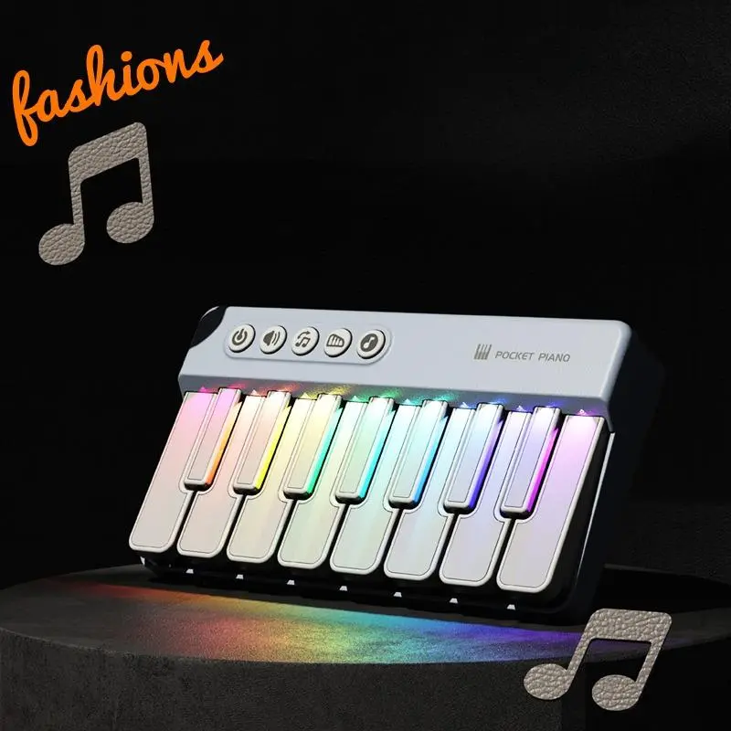 Mini Pocket Digital Electronic Keyboard, Multifunctional Portable Light Music Keyboard, Music Toy for Boys & Girls, Educational Toy for Beginners
