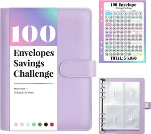 100 Envelope Money Saving Challenge Binder – 100 Pre-Numbered Cash Envelopes with Tracker | $5,050 Savings Challenge Book | Budget Organizer & Christmas Gift