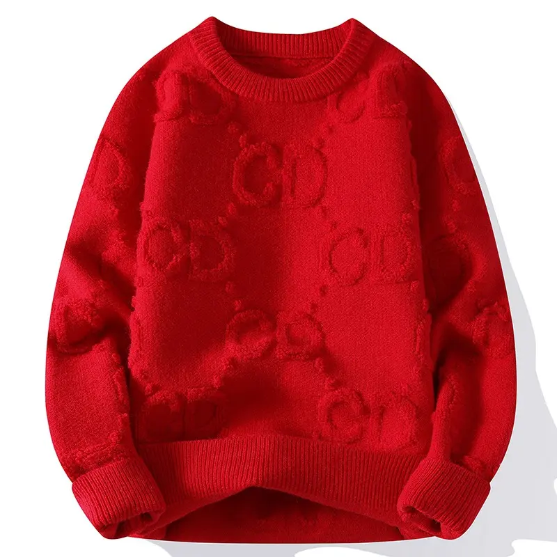 Men’s Thick Knit Crewneck Sports Top - Warm, Soft, Stylish Menswear, Long Sleeve Round Neck Warm-Up Apparel for Fall/Winter