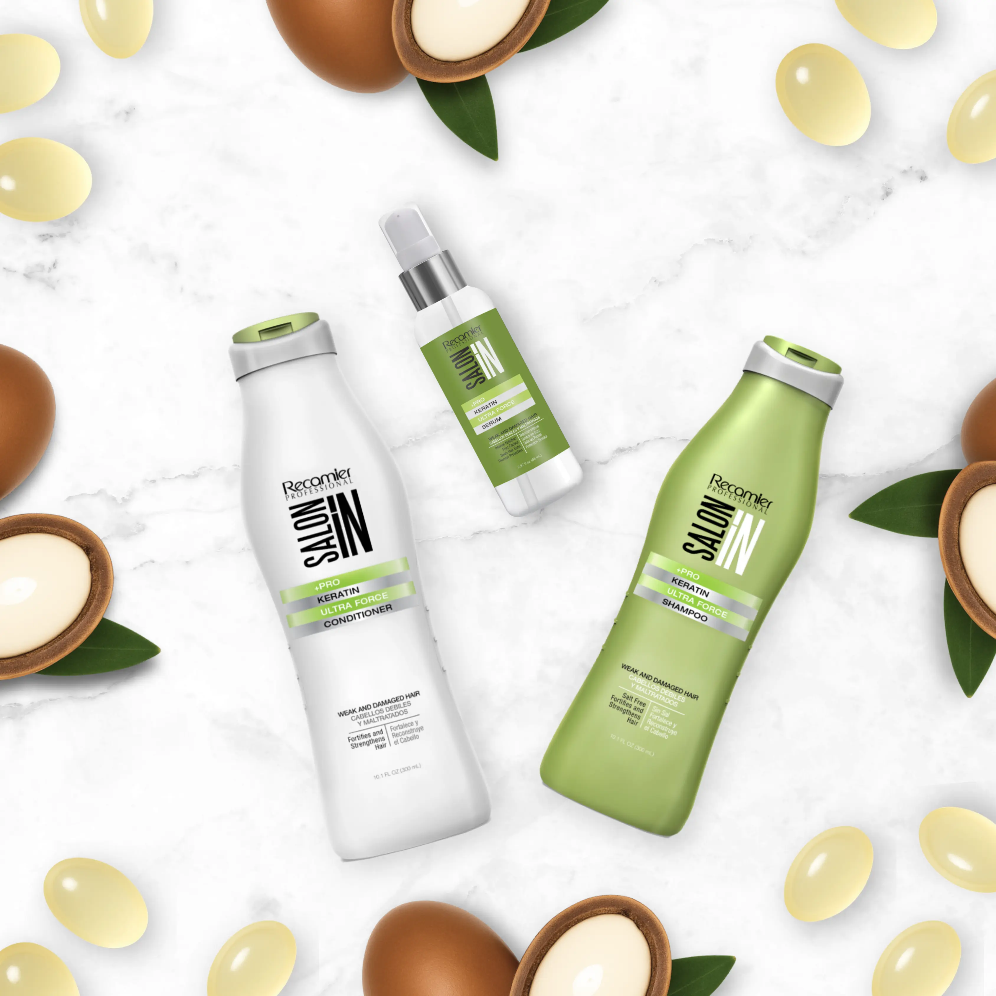 Keratin Ultra Force 3-Piece Set: Shampoo + Conditioner 10.1 fl oz + Serum 2.87 fl oz