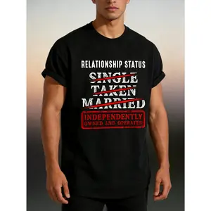 Funny Divorced Ex-Spouse Humor T-Shirt - Relationship Status Graphic Tee for Men & Women, Comfortable Casual Wear, Year-Round Short Sleeve Shirt with Funny Marriage Status, Great Gift for Divorcees (Pure Cotton) commuter youth
