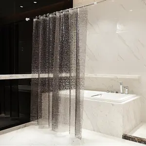 Pebble Shower Curtain Liner, 3D Eva Shower Curtain Insert, Simple Home Decor, Door Curtain, Partition Curtain, Metal Eyelets, 71x71 Inches